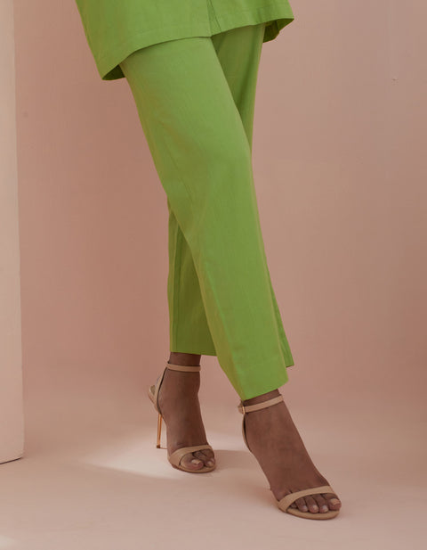 Premium Front Open Tunic & Pants in Green Cotton – Co-ordinate Set of 2 | Vinusto

