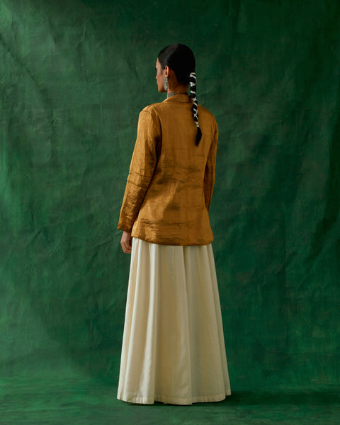 Gold Zari Silk Jacket  (Handloom)